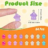 64Pcs 8 Colors Translucent Resin Pendant Colorful Night Glow Small Mushroom Pendant Creative Jewelry Accessories JX857A-2