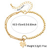 Four Leaf Clover 304 Stainless Steel Charm Bracelets UY0745-1-3