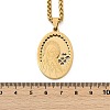 304 Stainless Steel Virgin Mary Pendant Wheat Chain Necklaces for Men NJEW-S387-09G-04-5