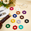 60Pcs 12 Colors Felt Wine Glass Charms AJEW-BC0003-09-5