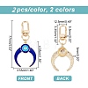 4Pcs 2 Colors Alloy Enamel Turkish Evil Eye Pendant Decoration KEYC-AR0001-13-2
