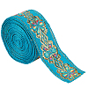 Flat Ethnic Style Embroidery Polyester Ribbons OCOR-WH0067-86B-1