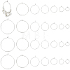 BENECREAT 54Pcs 7 Styles Brass Hoop Earring Findings KK-BC0013-33P-1