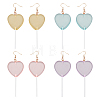 4 Pairs 4 Colors Acrylic Heart Lollipop Dangle Earrings EJEW-FI0001-14-1