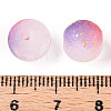 Frosted Baking Paint Crackle Glass Beads with Glitter Powder X1-DGLA-T004-01D-3
