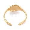 304 Stainless Steel Teardrop Open Cuff Rings for Women RJEW-K273-05G-3