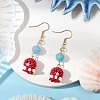 Handmade Glass Seed Beads Octopus Dangle Earrings EJEW-MZ00278-01-2