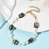 Paua Shell & Shell Pearl Beaded Bracelets for Women BJEW-JB14218-2