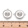 Brass Micro Pave Clear Cubic Zirconia and Shell Connector Charms KK-N287-30P-3