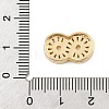 Brass Micro Pave Clear Cubic Zirconia Slide Charms ZIRC-I068-20G-3