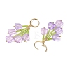 3 Pairs 3 Colors Glass Flower Dangle Earrings EJEW-TA00581-5