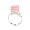 4Pcs 4 Colors Wire Wrapped Nuggest Electroplated Natural Quartz Beads Adjustable Rings RJEW-TA00142-5