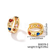 Romantic Heart-shaped Brass Rhinestone Hoop Earrings KG7927-1-1