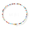 Bohemian Glass Seed Beads & Brass Stretch Bracelets for Women TI8364-11-1