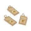 Brass Micro Pave Clear Cubic Zirconia Pendants KK-G439-01G-01-3