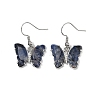 Natural Sodalite Brass Dangle Earrings EJEW-M081-01P-09-2