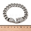 304 Stainless Steel Cuban Link Chains Bracelets for Unisex BJEW-A092-03P-5