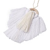 Angel Wood & Cotton Threads Pendant Decoration HJEW-JM02406-01-5