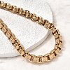 7MM 304 Stainless Steel Textured Box Chain Necklaces NJEW-P358-01G-2