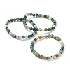 Natural Indian Agate Beaded Stretch Bracelets BJEW-D446-B-46-1