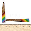 Pride Rainbow Theme Resin & Walnut Wood Pendants WOOD-K012-10A-3