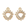 Brass Micro Pave Clear Cubic Zirconia Charms KK-D261-10G-1