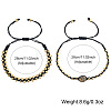 2Pcs 2 Styles Brass Round Beads Braided Bead Bracelets DX6223-3-4