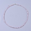 Natural Rose Quartz Beaded Necklaces NJEW-K114-B-A01-1