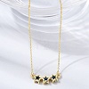 Brass Glass Triple Star Pendant Necklaces KK-CBAB173-03G-04-2