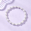 Polymer Clay Rhinestone & Shell Pearl Beads Stretch Bracelets for Women BJEW-JB13191-1