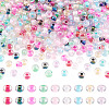 500Pcs Inside Colours Transparent Glass Seed Beads SEED-TA0001-75-1