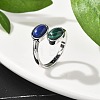 Natural Malachite & Lapis Lazuli Finger Rings RJEW-A068-02P-01-3