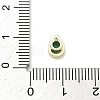 Teardrop Brass Micro Pave Cubic Zirconia Cabochons KK-P345-13G-B07-3