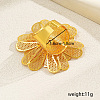 Luxurious Iron Hollow Flower Design Cuff Rings for Women's Banquet and Wedding RX4290-5