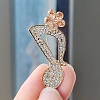 Alloy and Glass Rhinestone Musical Note Brooch PW-WG3A58A-02-1