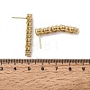 Flat Round Brass Micro Pave Clear Cubic Zirconia Stud Earrings EJEW-H180-12G-5