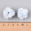 Polymer Clay Rhinestone Beads with Embossed Resin Roses RESI-T059-04N-3