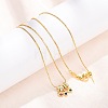 Brass Pave Colorful Cubic Zirconia Pendant Box Chain Adjustable Slider Necklaces NJEW-D348-03E-G-1
