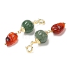 Natural Green Aventurine & Natural Agate Pendant Decorations G-G008-09G-3