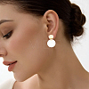 20Pcs Flat Round Brass Stud Earring Findings KK-BBC0028-24-5