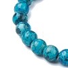Round Dyed Synthetic Turquoise Beads Stretch Bracelets BJEW-JB10609-5
