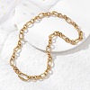 8MM 304 Stainless Steel Figaro Chain Necklaces with Screw Carabiner Lock for Women NJEW-JN06295-1