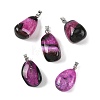 Natural Dyed & Heated Agate Tumbled Stone Pendants GG-K002-07D-1