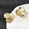 Brass Clear Cubic Zirconia Stud Earrings for Women EJEW-A162-03G-3
