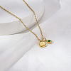 Simple Stainless Steel Square Pendant Necklaces for Women's Daily Wear QS9194-2-5