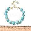 Natural Magnesite Round Beaded Bracelets for Women BJEW-A170-01G-5
