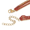 304 Stainless Steel Rhinestone Cup Chain Multi-strand Bracelets for Women BJEW-P376-01G-03A-3