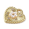 Rack Plating Brass Micro Pave Cubic Zirconia and Plastic pearl Pendants KK-Q786-07G-2