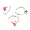 Oval Natural Rhodonite Adjustable Rings RJEW-Q817-04P-04-1