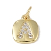Rack Plating Brass Micro Pave CLear Cubic Zirconia Charms KK-E110-14G-A-1